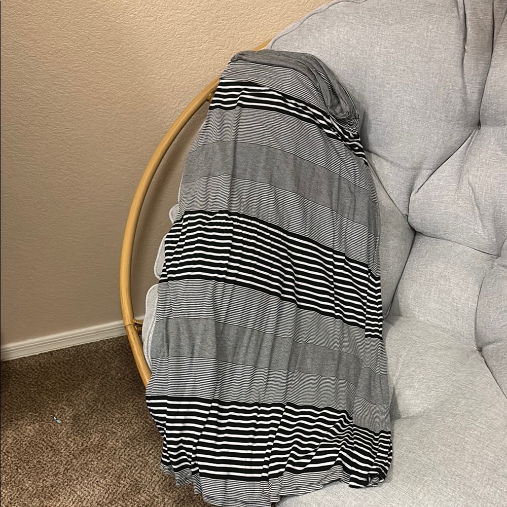 Merona Black and White Pleated Midi Skirt